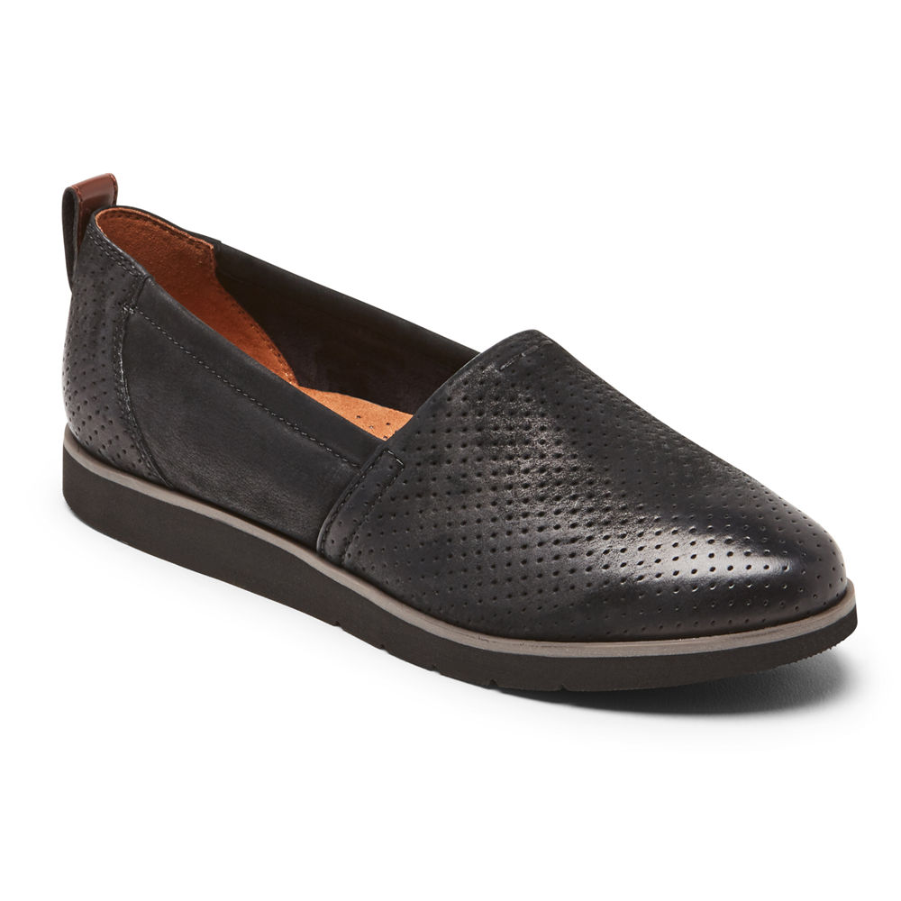 Rockport Slip-Ons Dame Svart - Cobb Hill Laci - UPKF53298